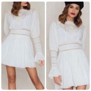 Free People VICTORIAN WAISTED MINI DRESS SIZE 2 NEW